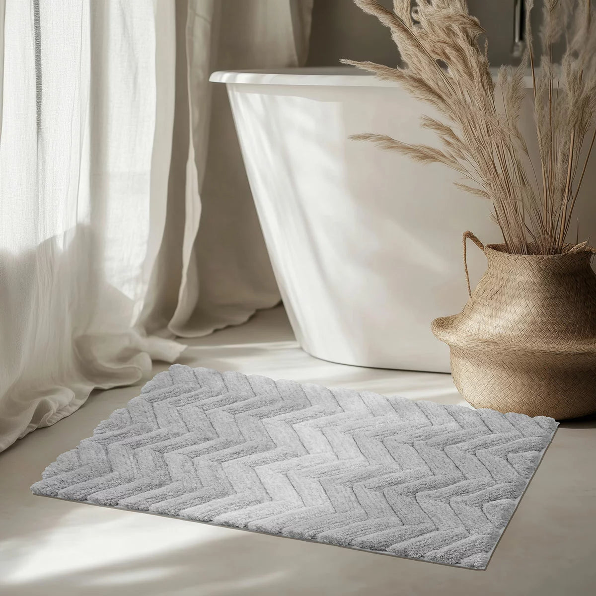 Riviera Home Chevron Ombre Bath Mat, 55 x 91 cm