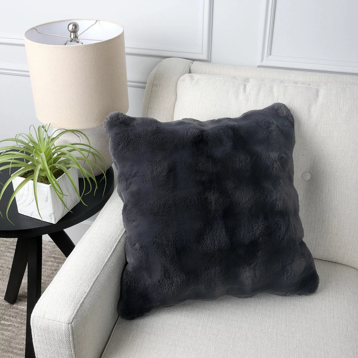 House & Home Faux Fur Bubble Cushion, 50 x 50 cm
