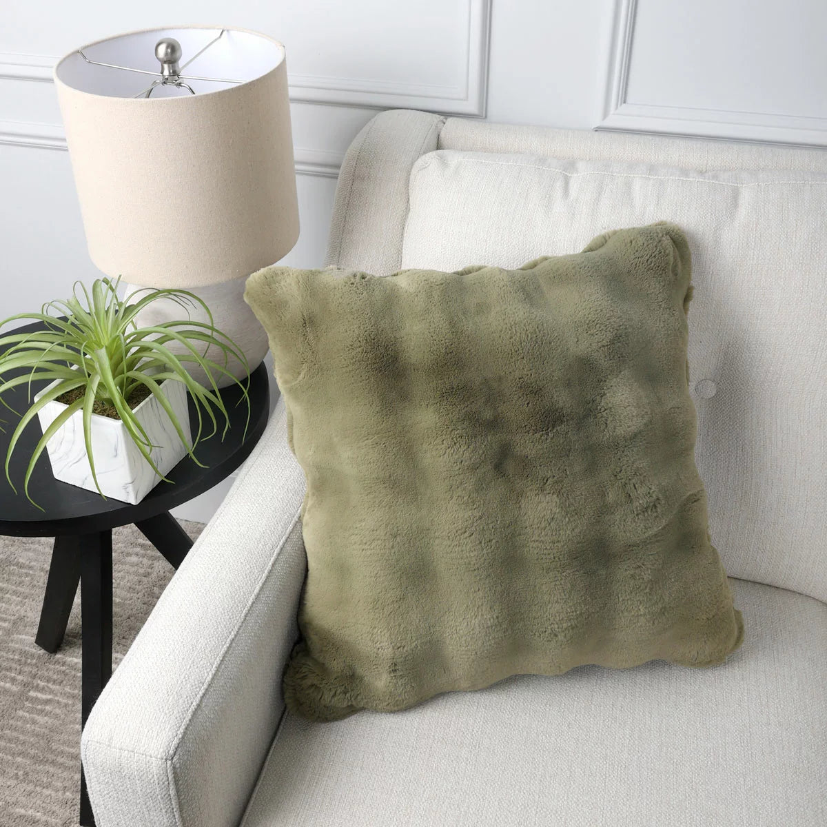 House & Home Faux Fur Bubble Cushion, 50 x 50 cm