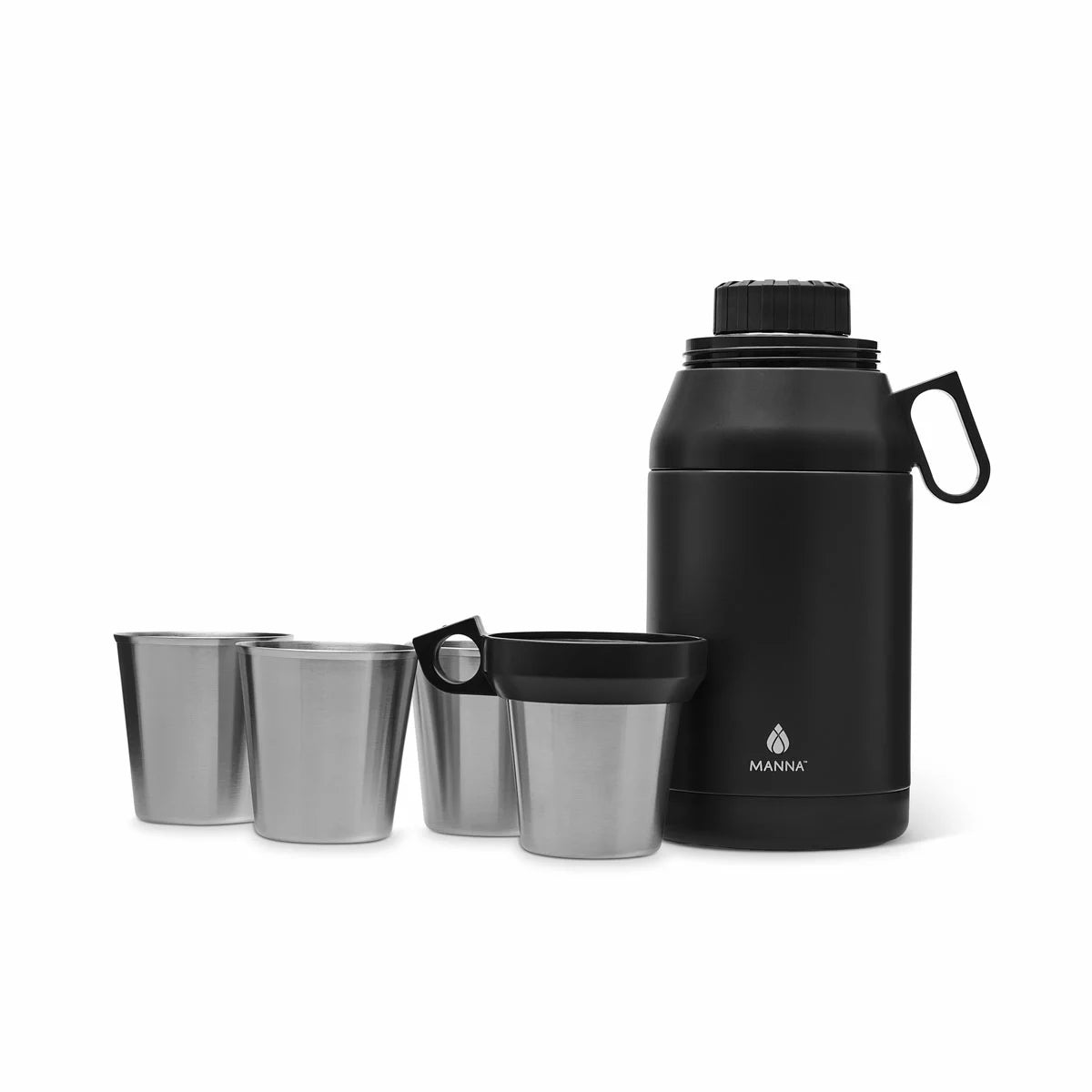 Manna Stack Jug with 4 Stackable Stainless Steel Cups, 1.9L