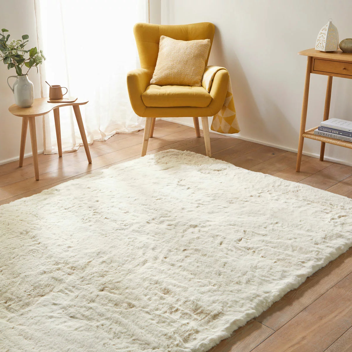 Concept Looms Heavenly Faux Fur Shell Rug, in 3 Sizes