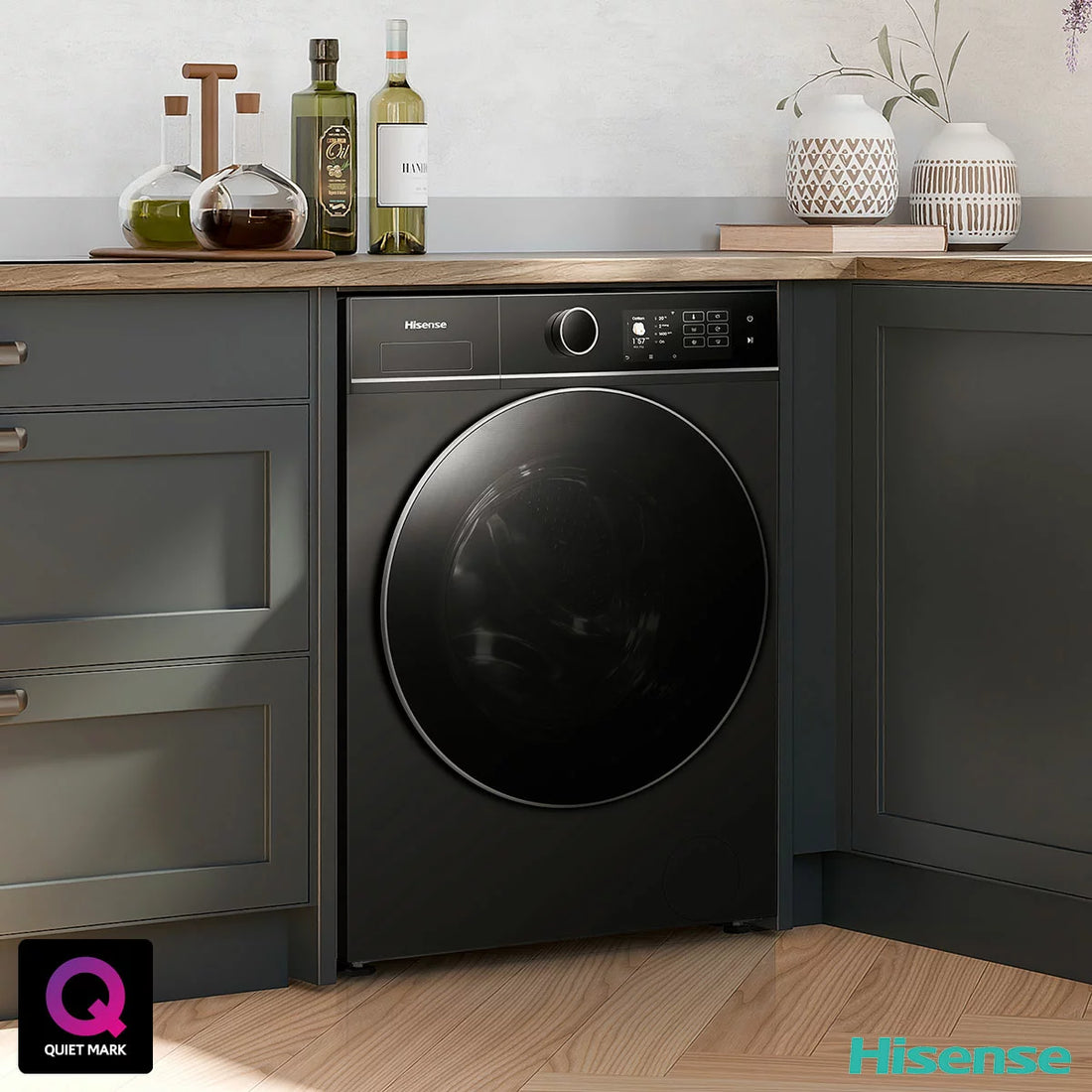 Hisense KitchenFit 5i Series WD5I1045BBQ, 10.5kg / 6kg Washer Dryer, D Rated