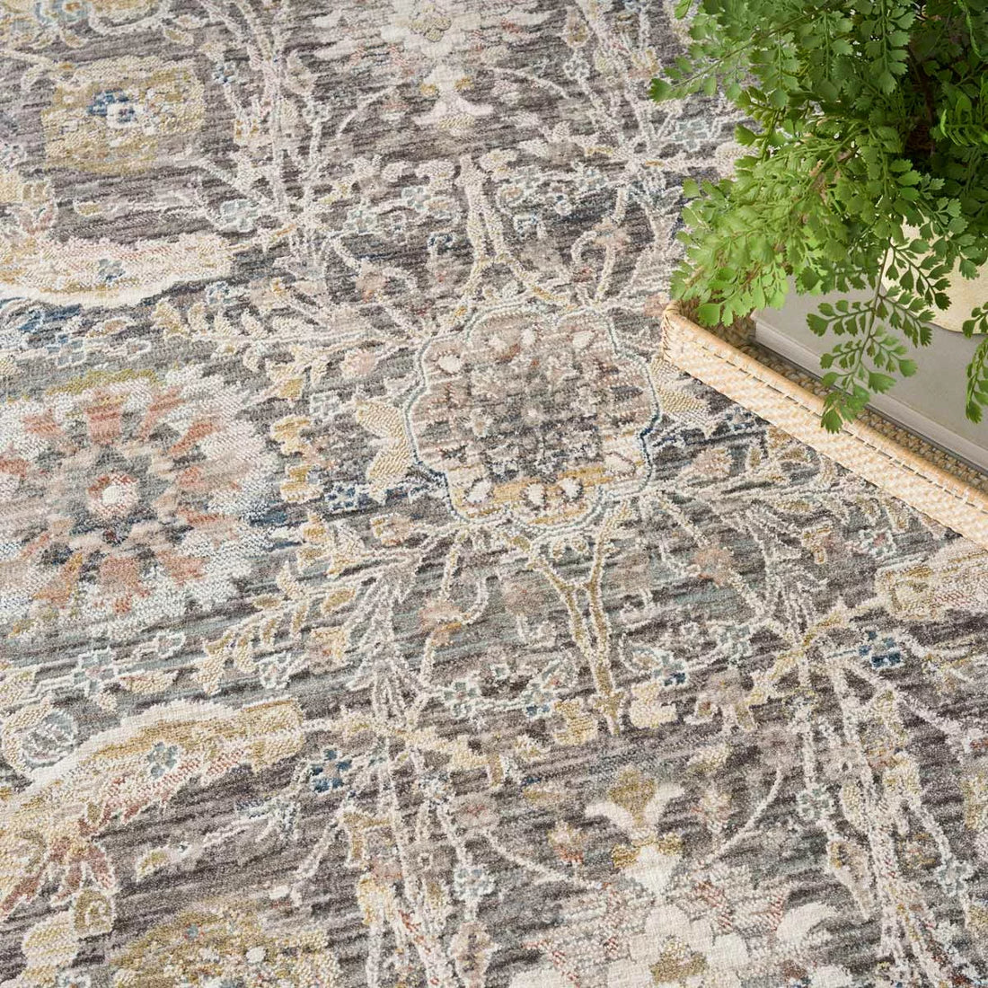 Nourison Antique Fusion Charcoal Multi Rug, in 3 Sizes