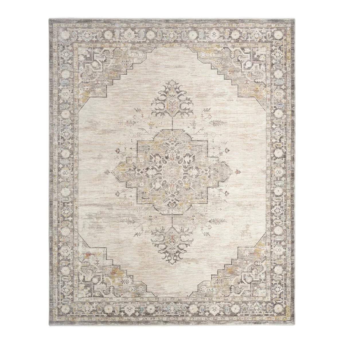Nourison Antique Fusion Ivory Charcoal Rug, in 3 Sizes