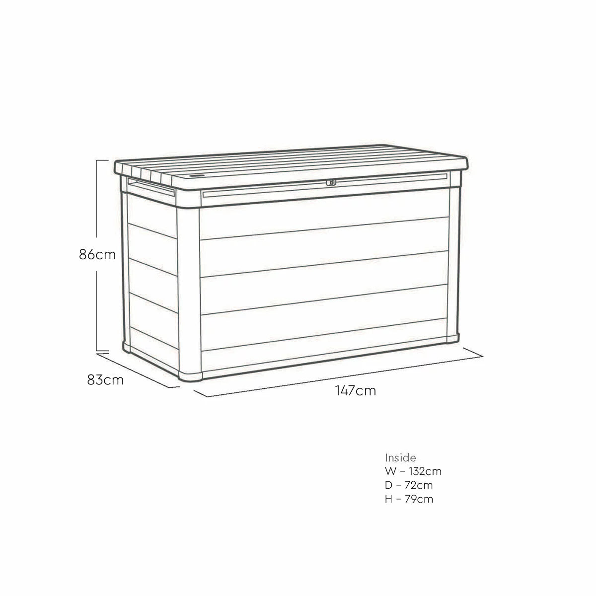 Keter Rosewood 870 Litre (230 Gallon) Deck Box with Divider