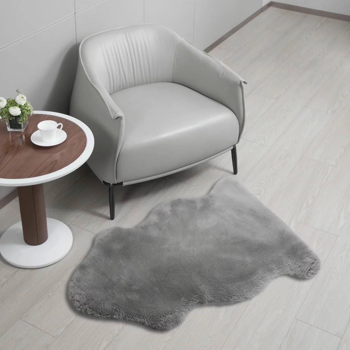 Windward Single Sheepskin Rug in Grey, 60 x 95 cm
