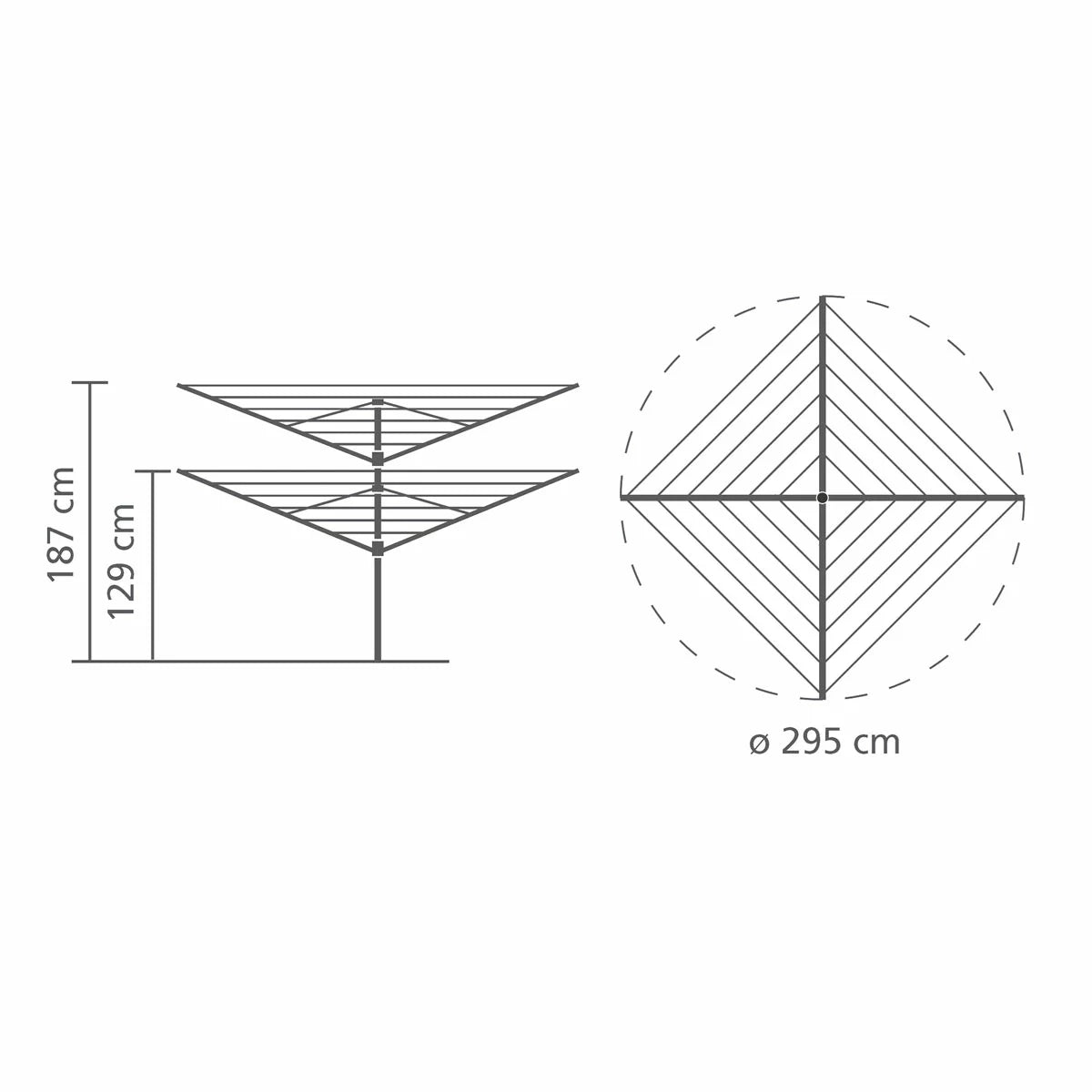 Brabantia Lift-O-Matic 50m Rotary Airer 50m With Ground Spike + Cover