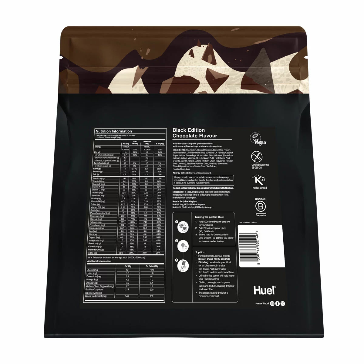 Huel Chocolate Black Edition: High Protein Nutritionally Complete Powder Meal