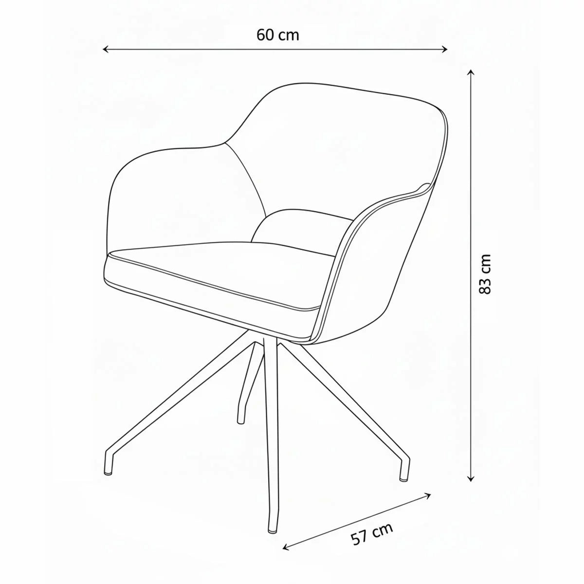 AKANTE Chicago Yellow Swivel Dining Chair, 2 Pack