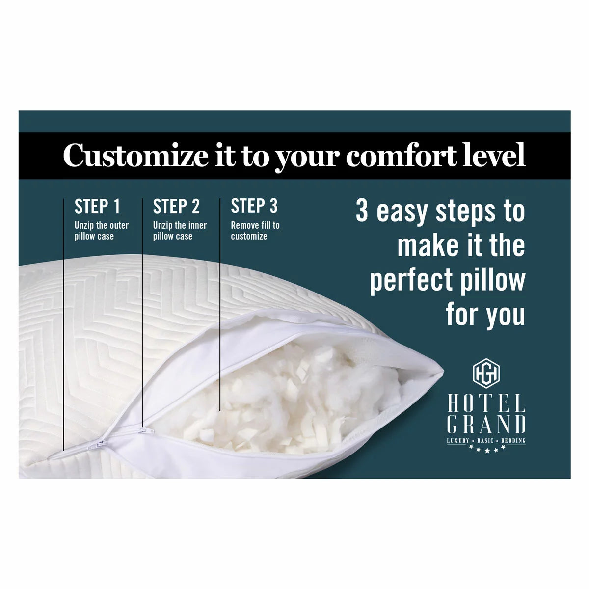 Hotel Grand Adjustable Foam & Fibre Pillow