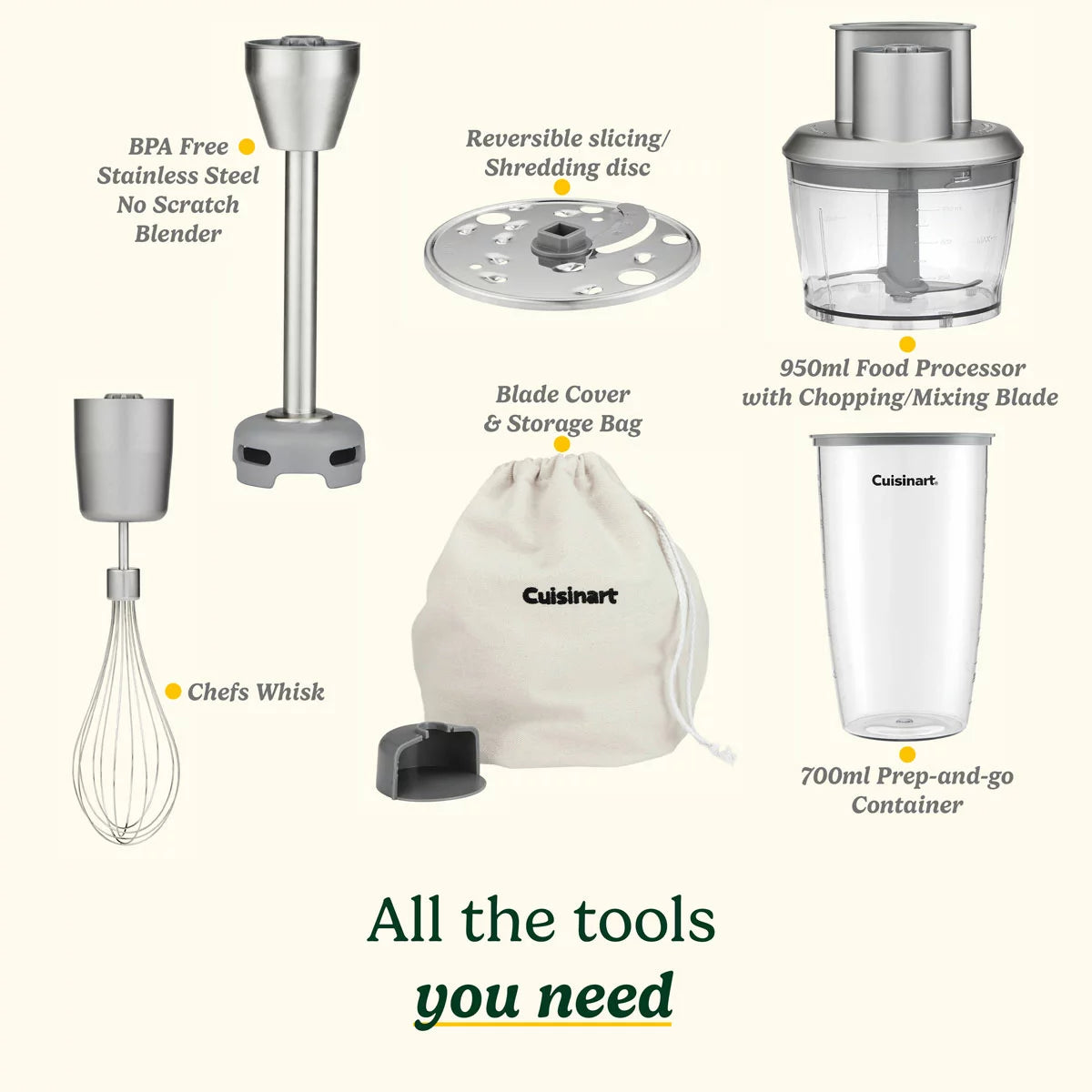 Cuisinart HB500U Power Blend Immersion Hand Blender in Silver