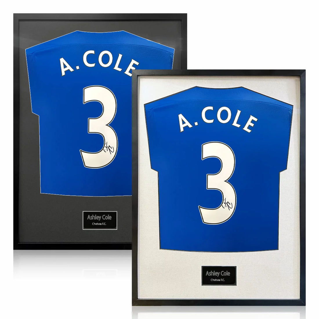 Ashley Cole Signed Framed Chelsea Champions League Football Shirt in 2 Options