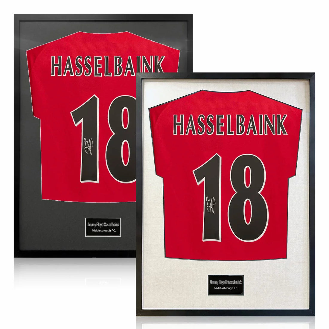 Jimmy Floyd Hasselbaink Signed Framed Middlesborough Football Shirt in 2