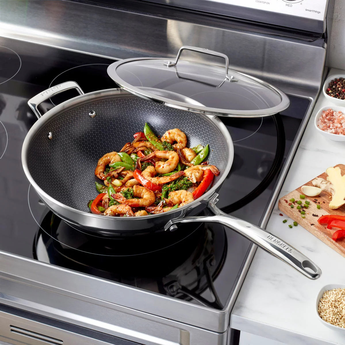 Henckels Paradigm Stainless Steel Ceramic Wok, 30cm