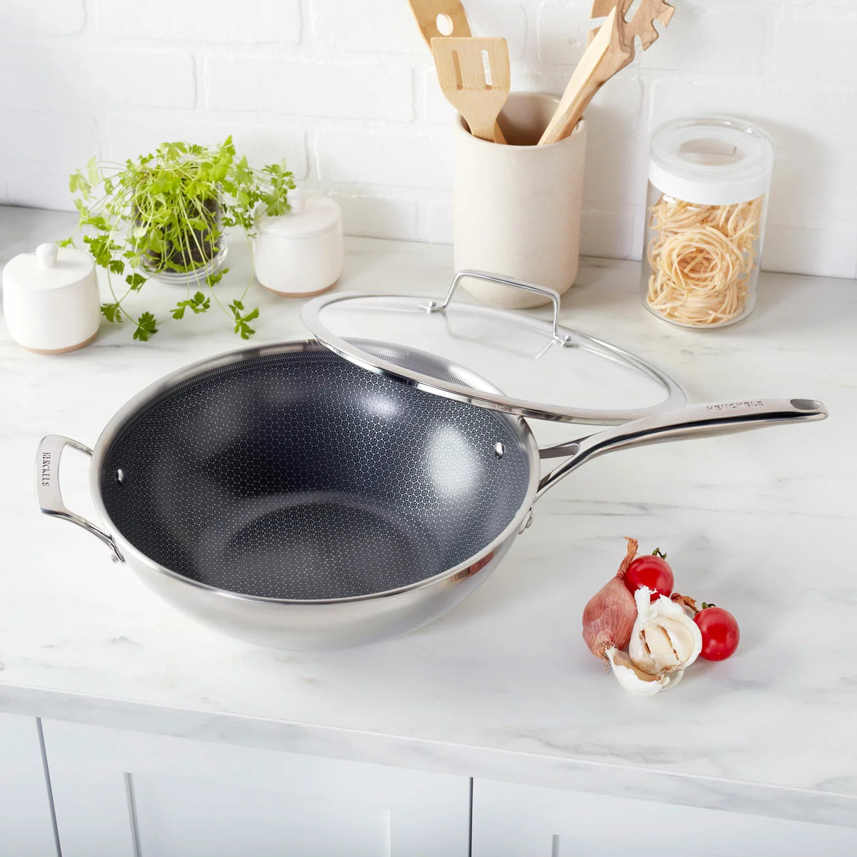 Henckels Paradigm Stainless Steel Ceramic Wok, 30cm