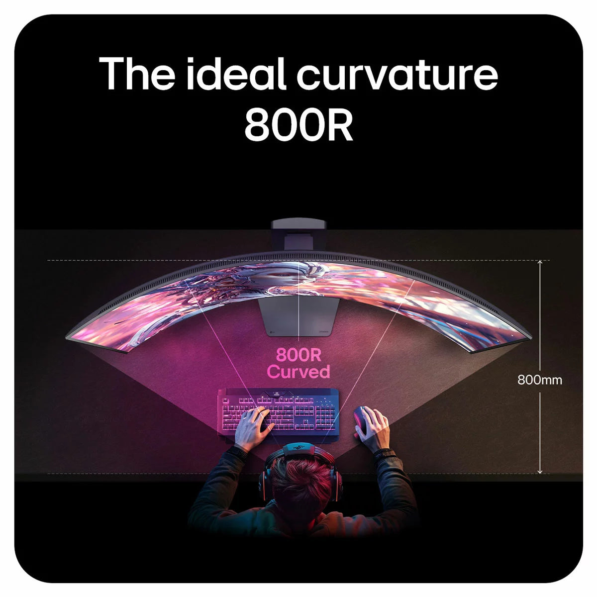 LG UltraGear 45 Inch 165Hz WUHD Curved OLED Gaming Monitor, 45GX950A-B.AEK