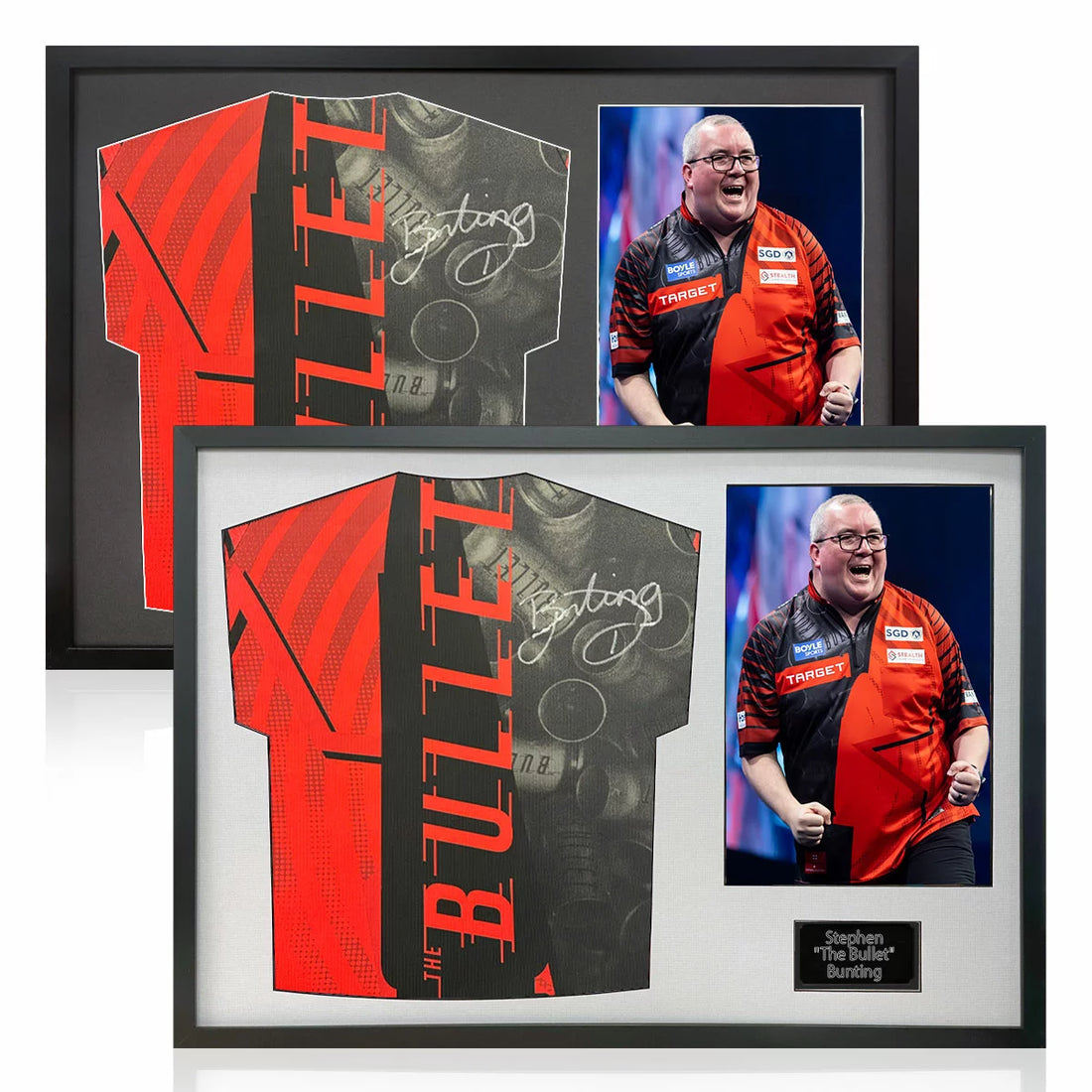 Stephen Bunting Signed Framed Darts Shirt including 1 Photo in 2 Options: White