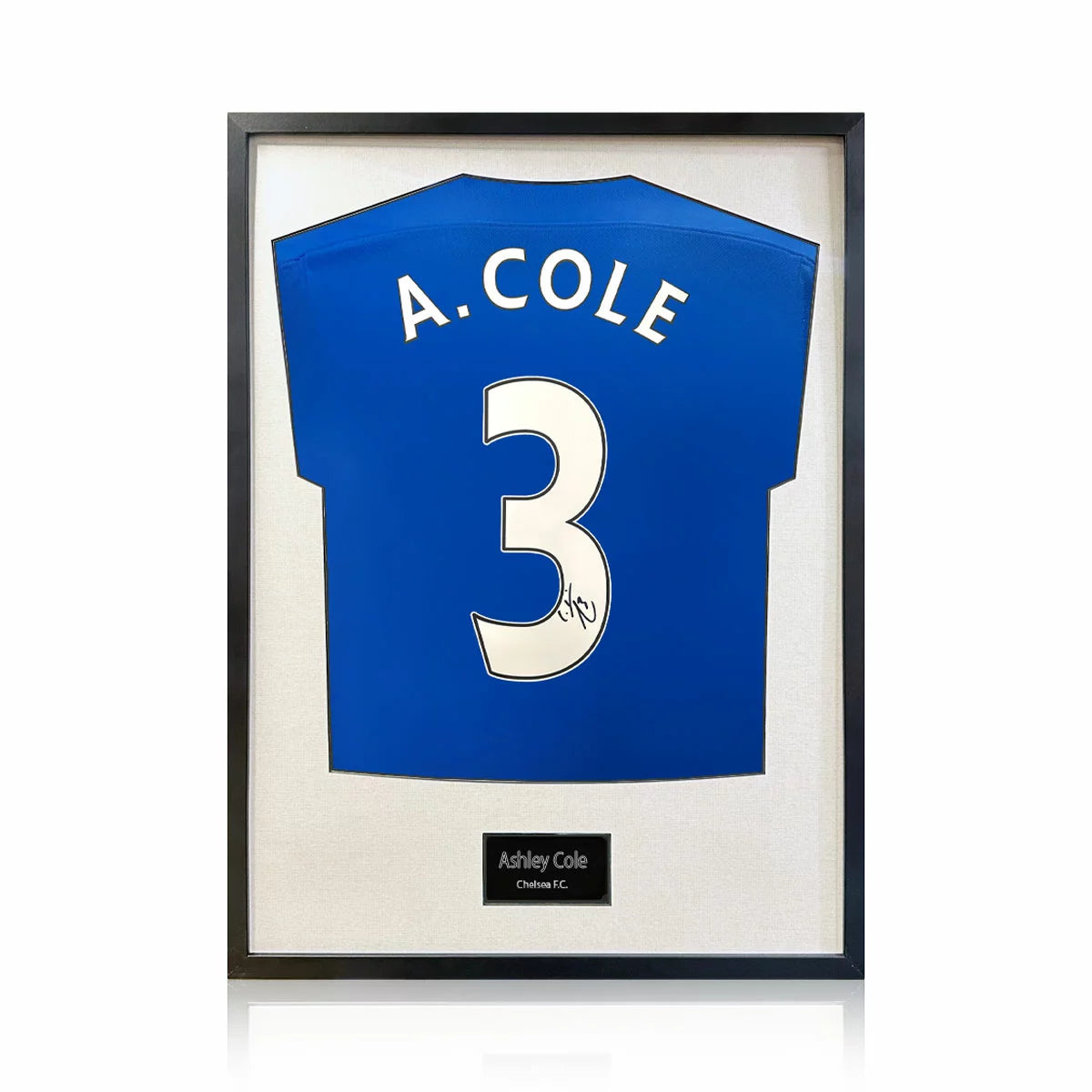 Ashley Cole Signed Framed Chelsea Champions League Football Shirt in 2 Options