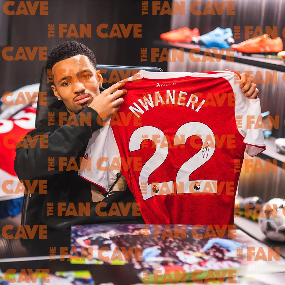 Ethan Nwaneri Signed Framed Arsenal Football Shirt including 1 Photo in 2