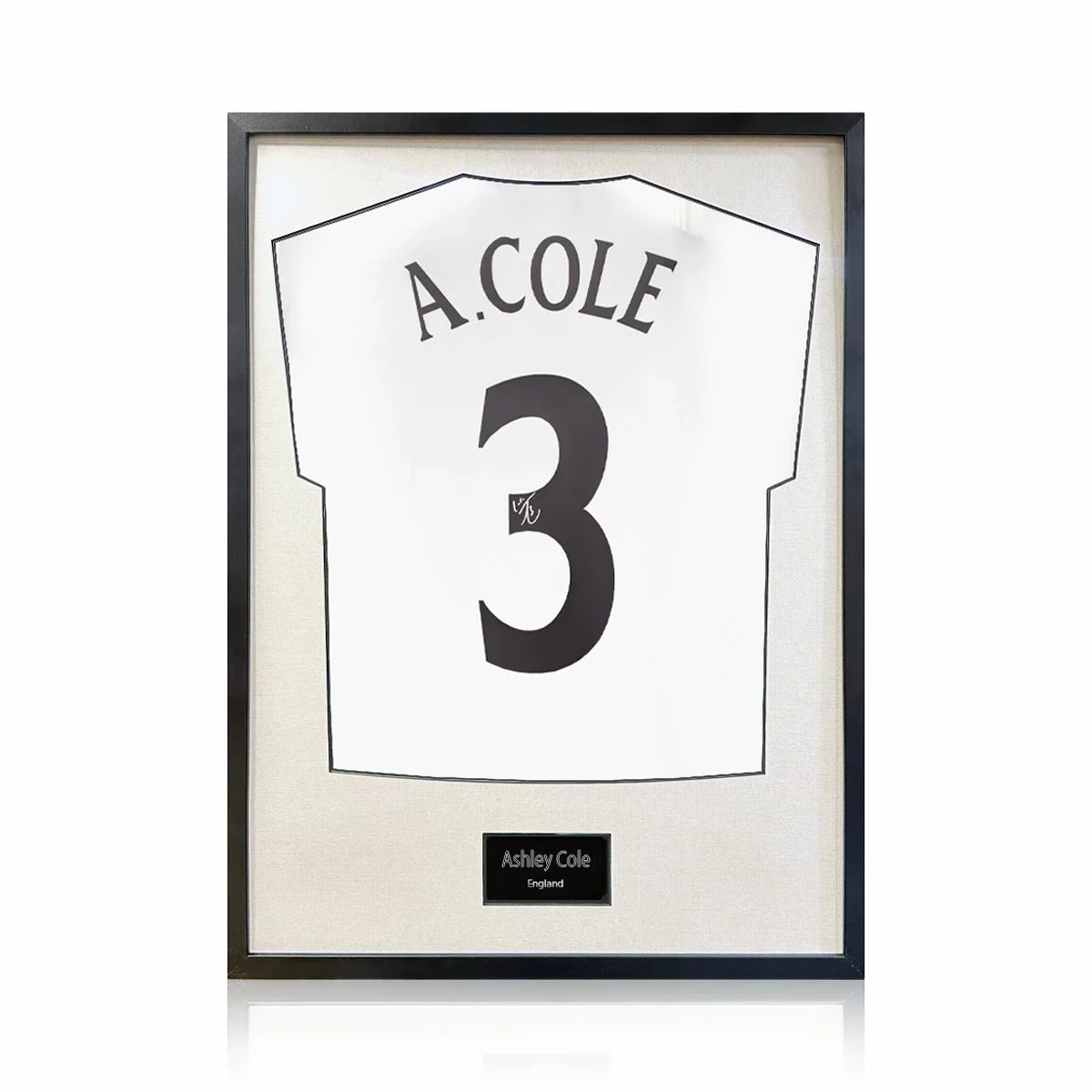 Ashley Cole Signed Framed England Football Shirt in 2 Options: White or Black