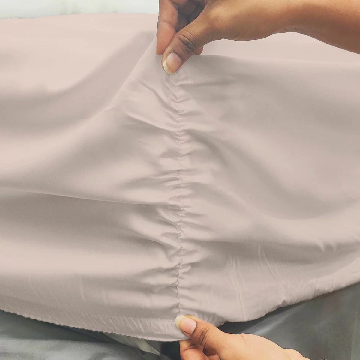 Purity Home 400 Thread Count Cotton Pink Fitted Sheet in 4 Sizes