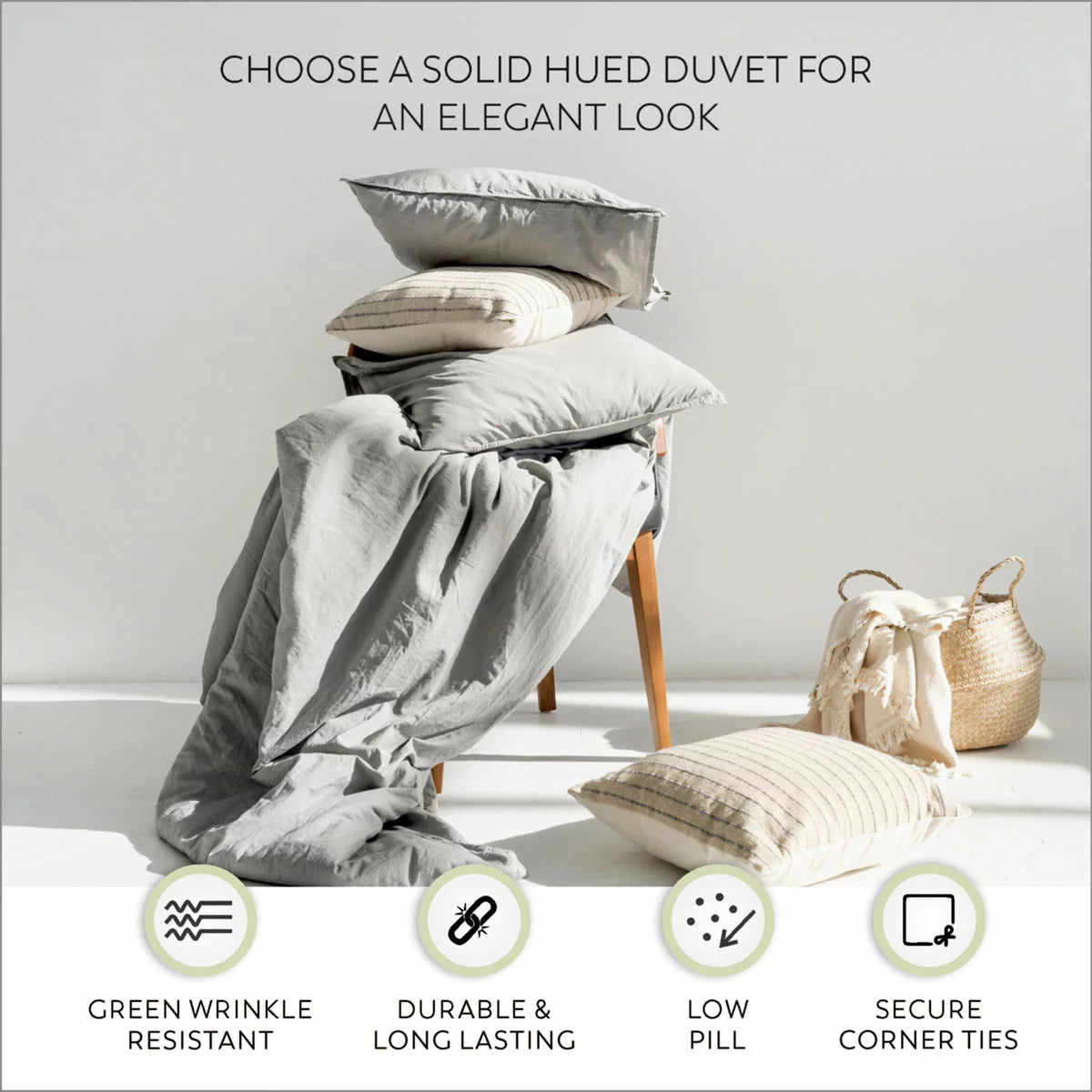 Purity Home 400 Thread Count Cotton White Duvet Cover Set in 4 Sizes