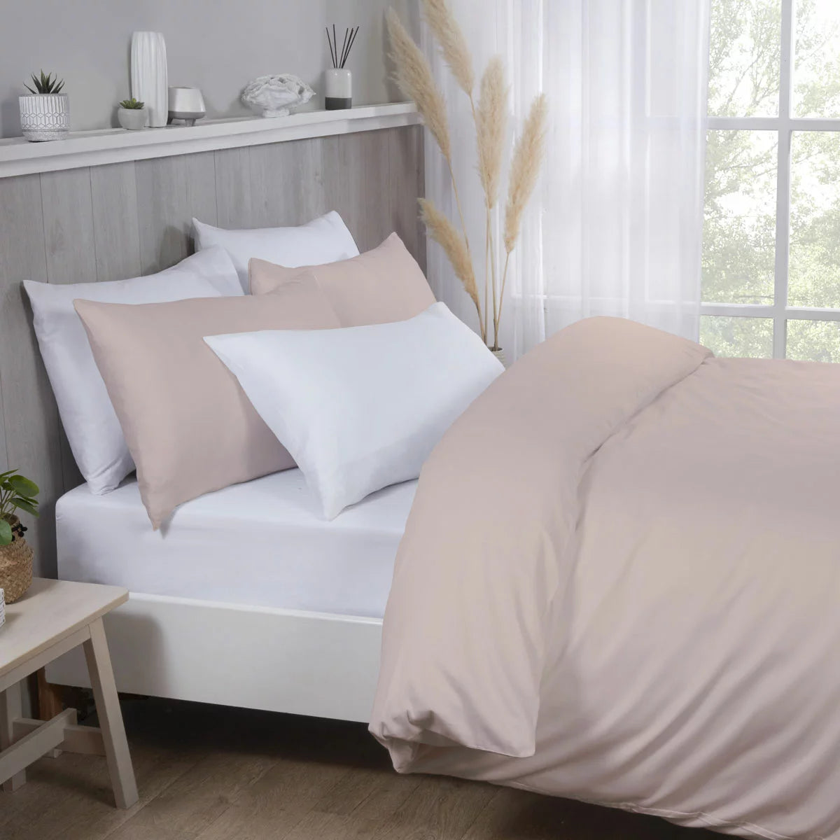 Purity Home 400 Thread Count Cotton Pink Duvet Cover Set in 4 Sizes