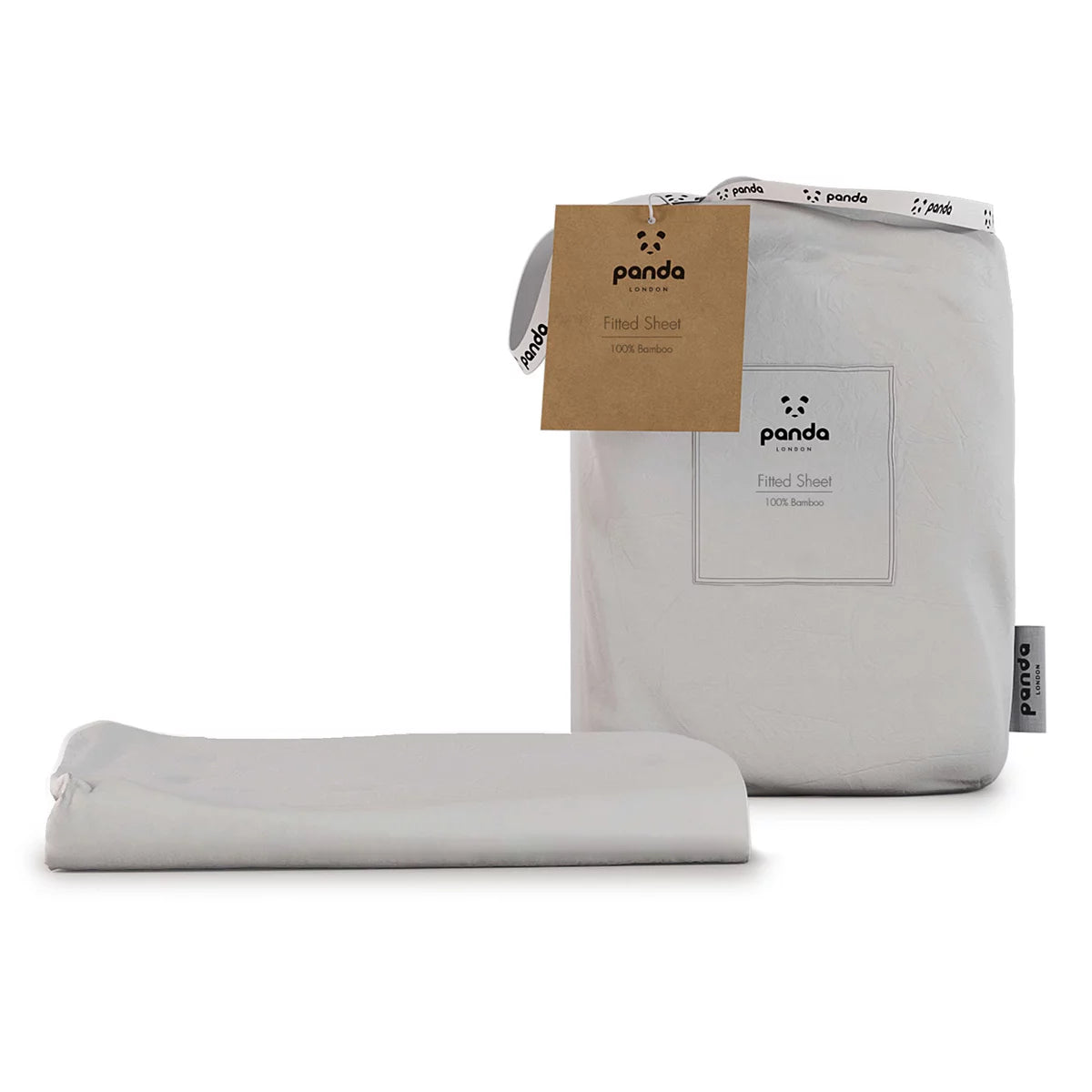 Panda 100% Bamboo White Fitted Sheet in 5 Sizes