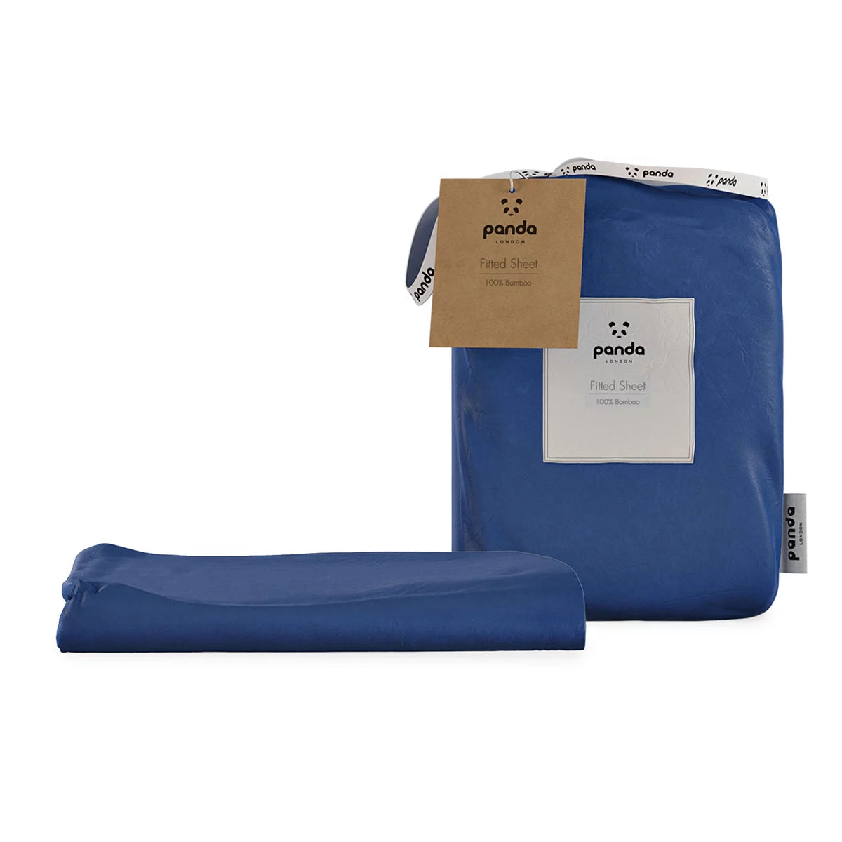 Panda 100% Bamboo Navy Fitted Sheet in 4 Sizes