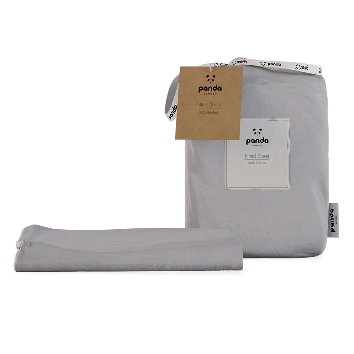 Panda 100% Bamboo Grey Fitted Sheet in 5 Sizes