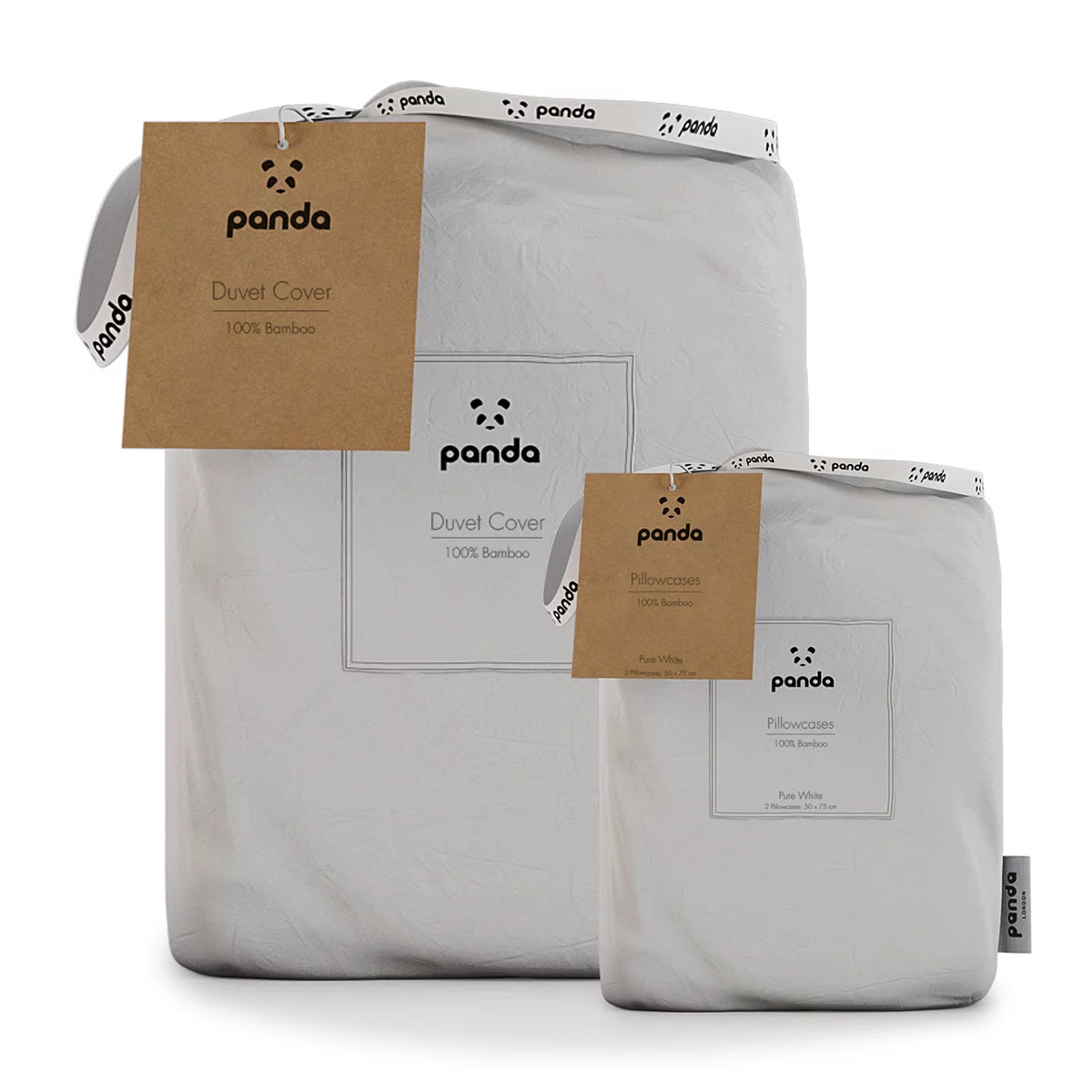 Panda 100% Bamboo White Duvet Cover Set in 4 Sizes