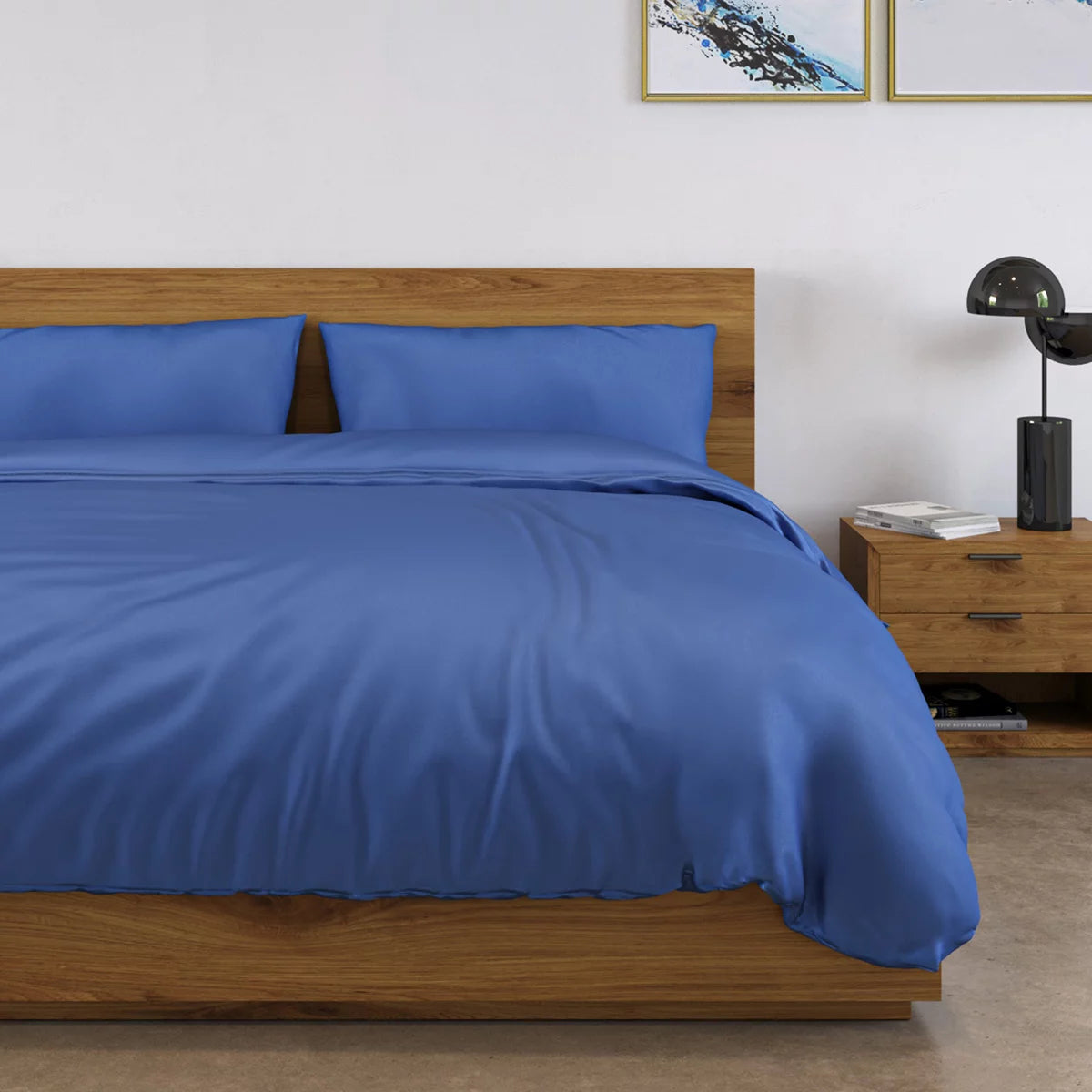 Panda 100% Bamboo Navy Duvet Cover Set in 4 Sizes