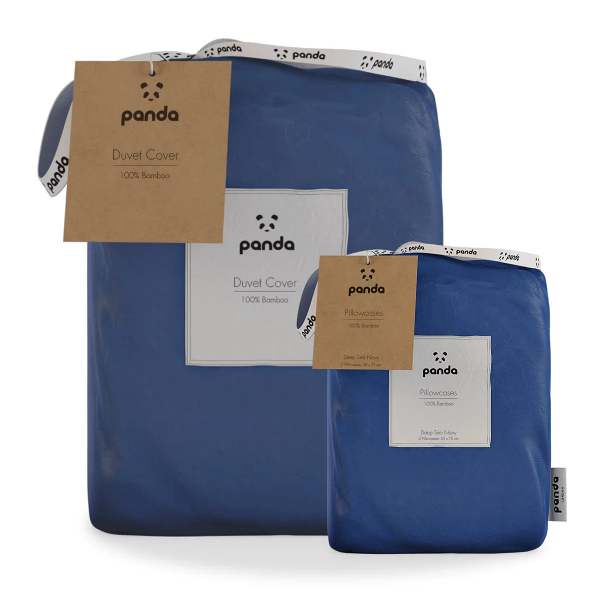 Panda 100% Bamboo Navy Duvet Cover Set in 4 Sizes