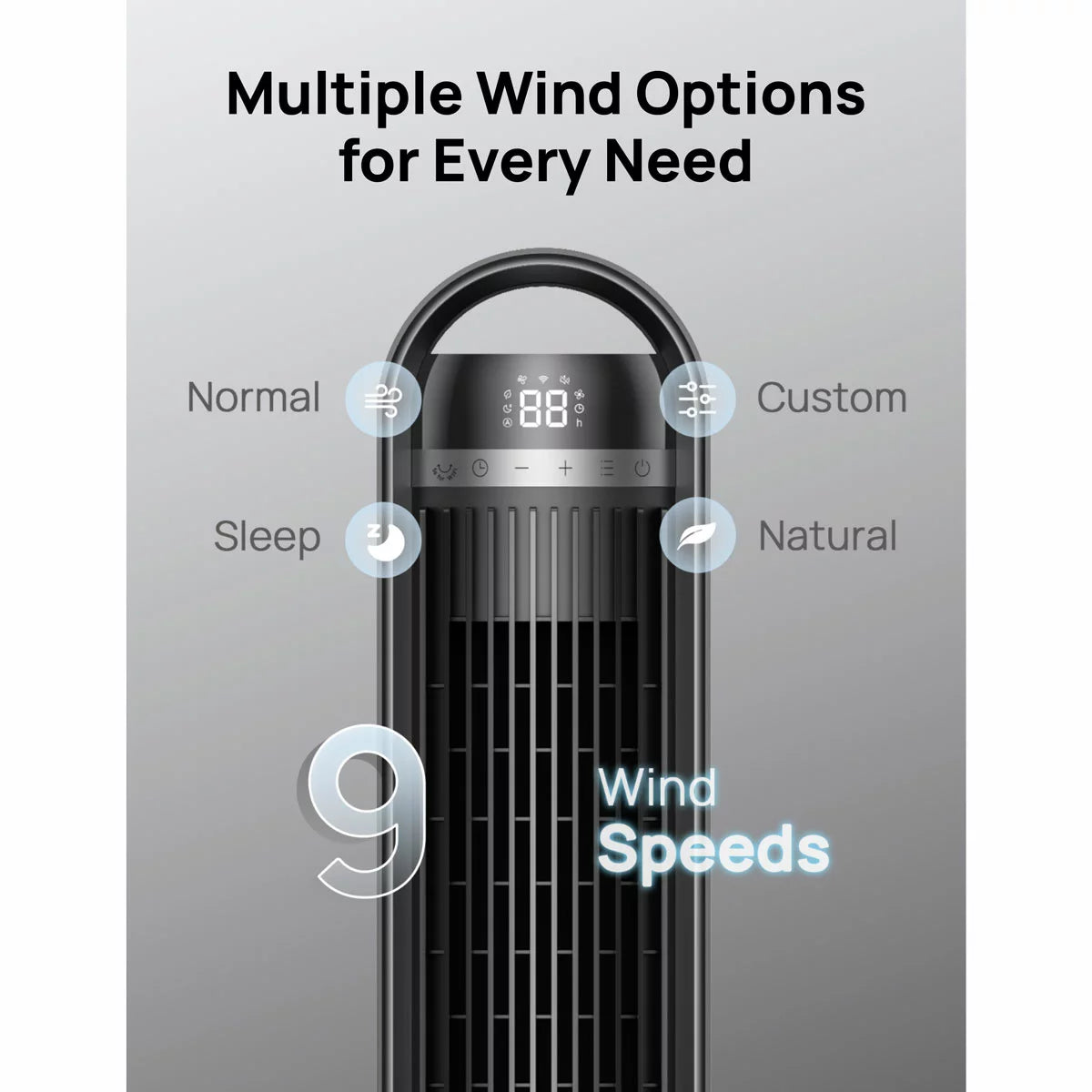 Dreo DR-HTF011S, Smart Cruiser Tower Fan in Black