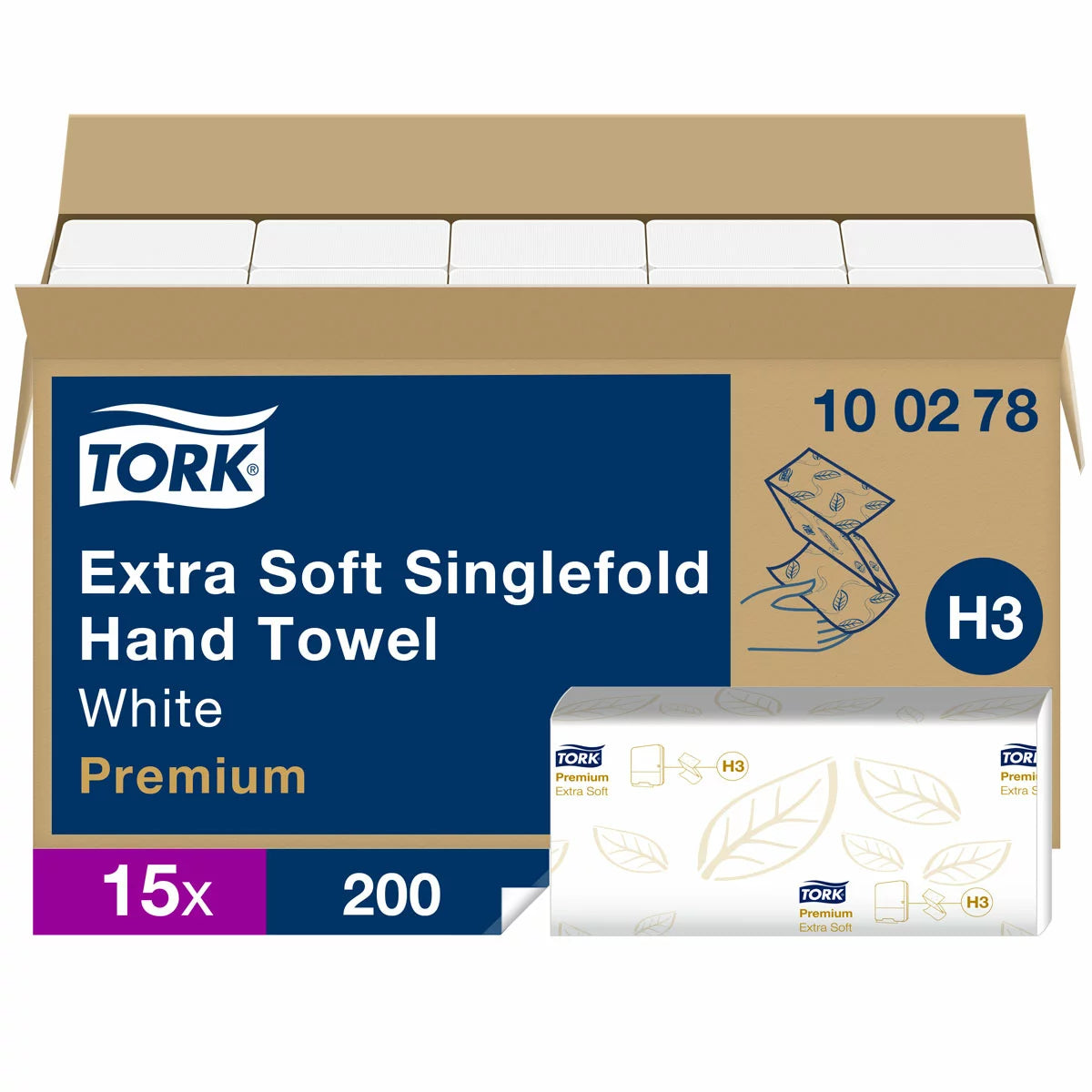 Tork Extra Soft Singlefold Premium Hand Towels, 15 x 200 Sheets Pallet Deal (25