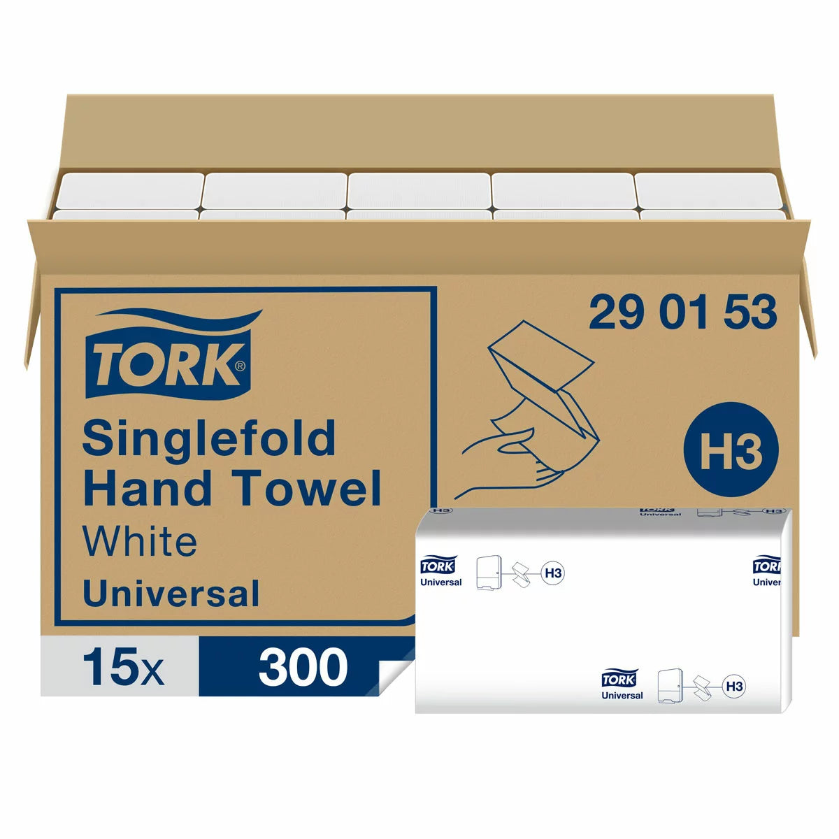 Tork Singlefold Hand Towel, 15 x 300 Sheets