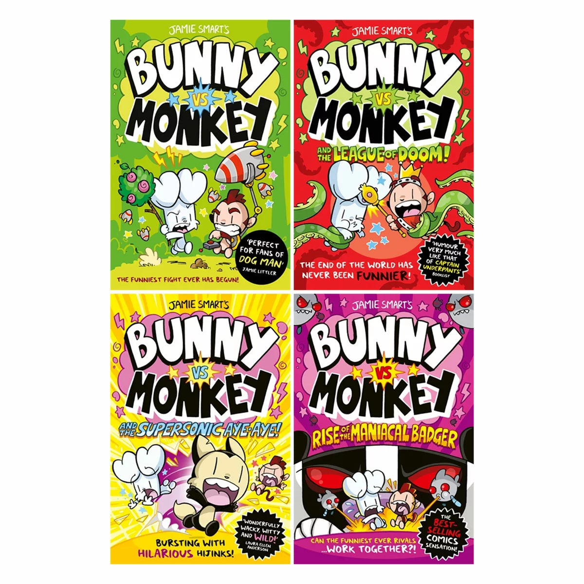 Bunny vs Monkey Paperback x4 Book Collection