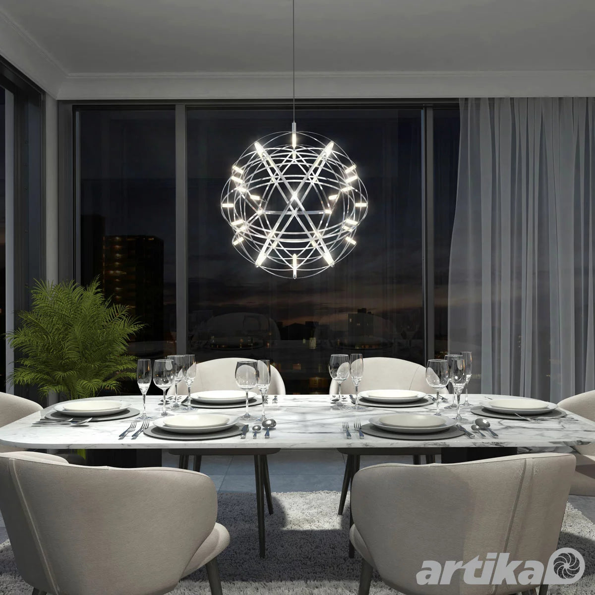 Artika Elden Pendant LED Light in Chrome