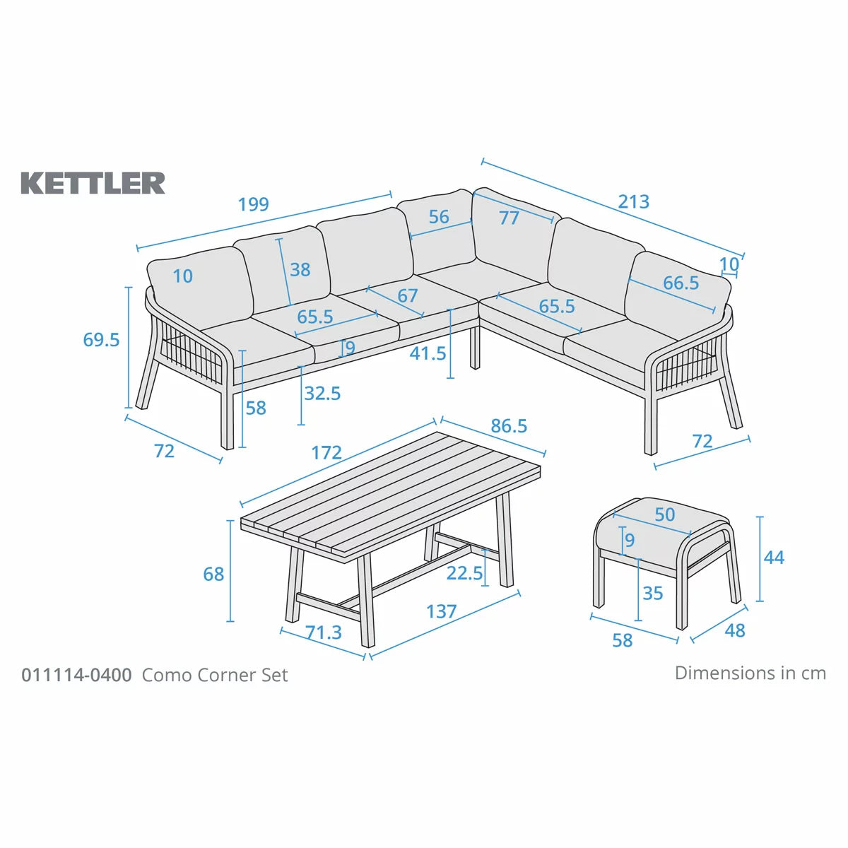 Kettler Como 4 Piece Corner Dining Set
