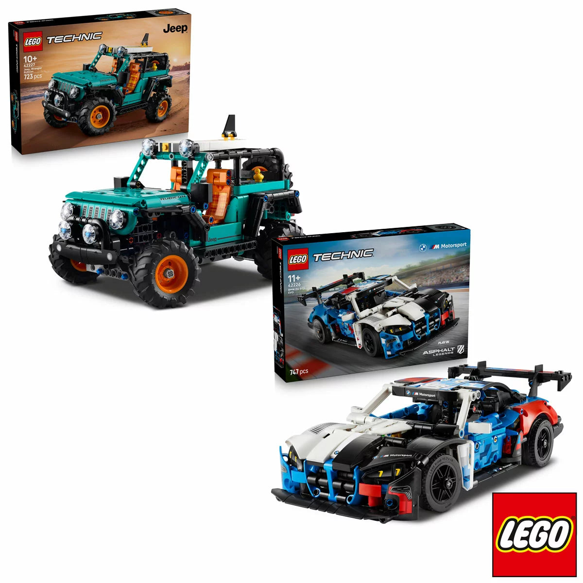 LEGO Technic BMW M4 GT3 EVO Race Car / Jeep Wrangler Rubicon SUV