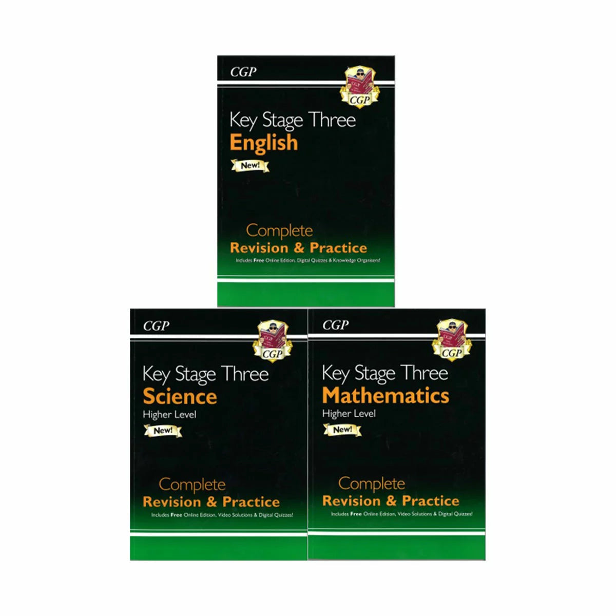 CGP KS3 Maths Science & English Revision Guides x3 Books