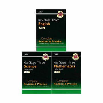 CGP KS3 Maths Science & English Revision Guides x3 Books