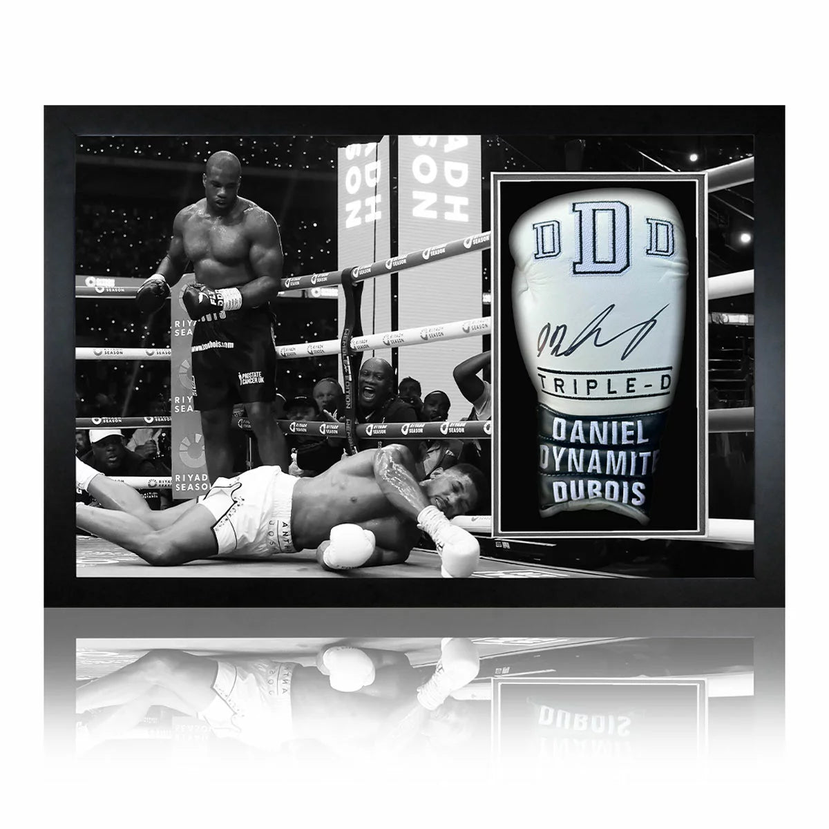 Daniel Dubois Signed Framed Boxing Glove, or Black