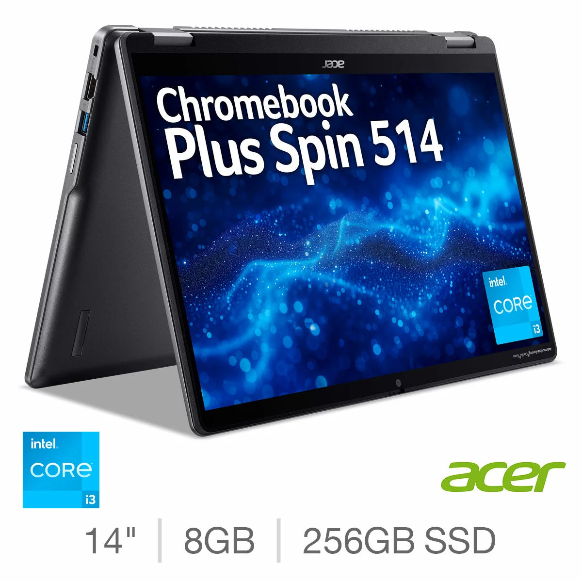 Acer Chromebook Spin 514, 8GB RAM, 256GB SSD, Intel Core i3, 14 inch
