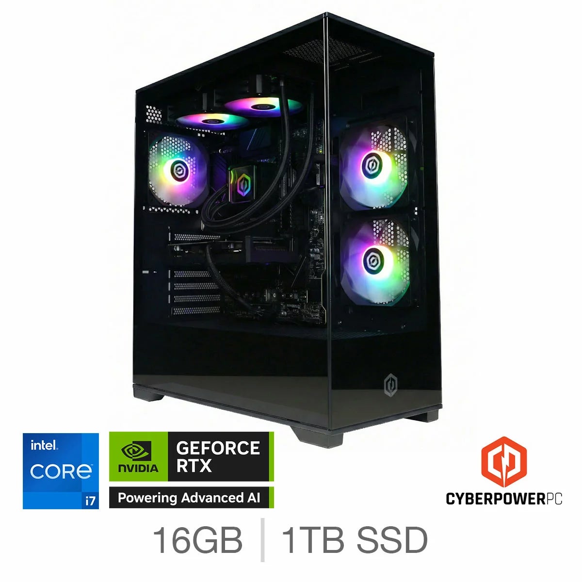 CyberPower, Intel Core i7, 16GB RAM, 1TB SSD, NVIDIA GeForce RTX 5070, Gaming Desktop PC