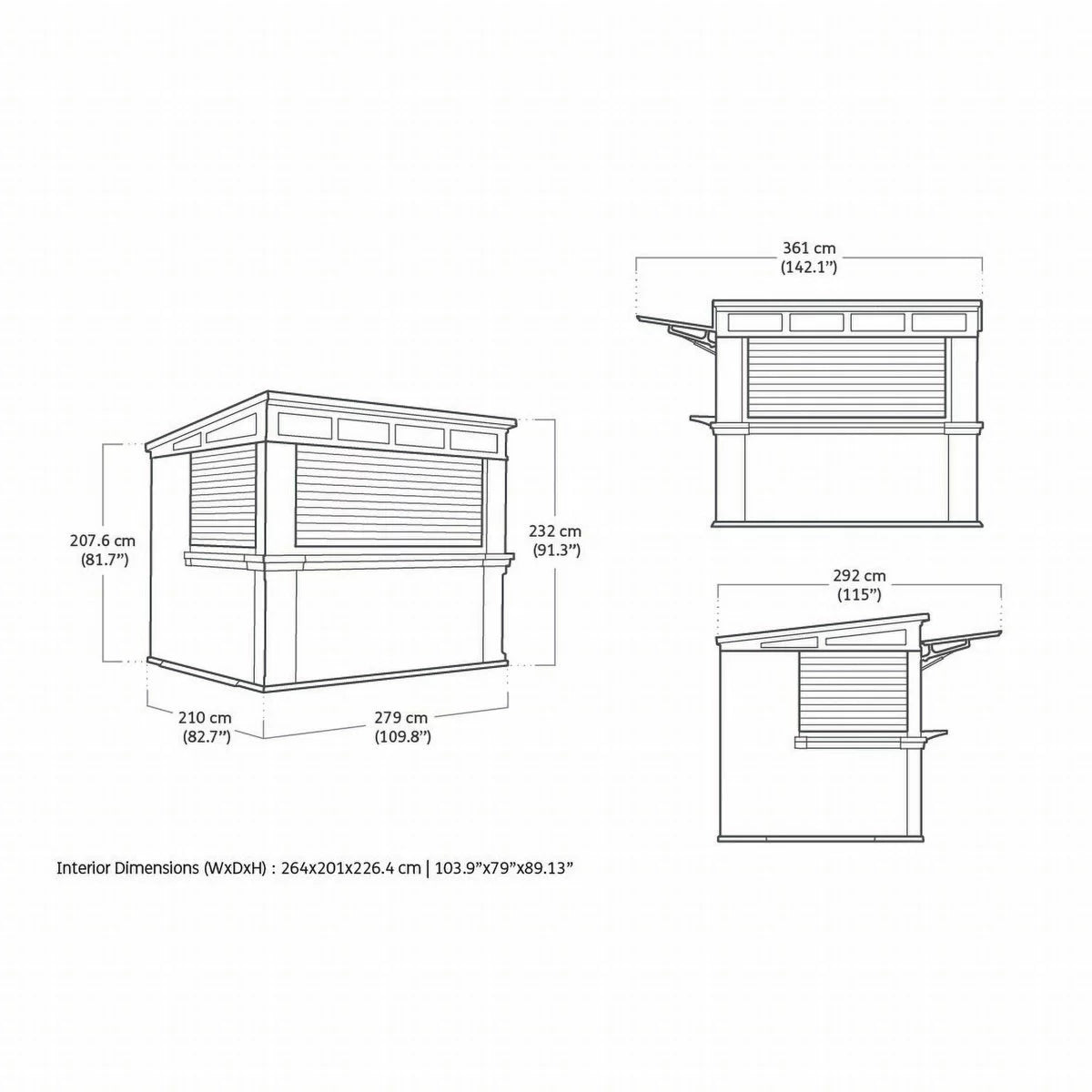 Keter Rosewood 9.1ft x 6.8ft (2.8 x 2.1m) Garden Bar Shed