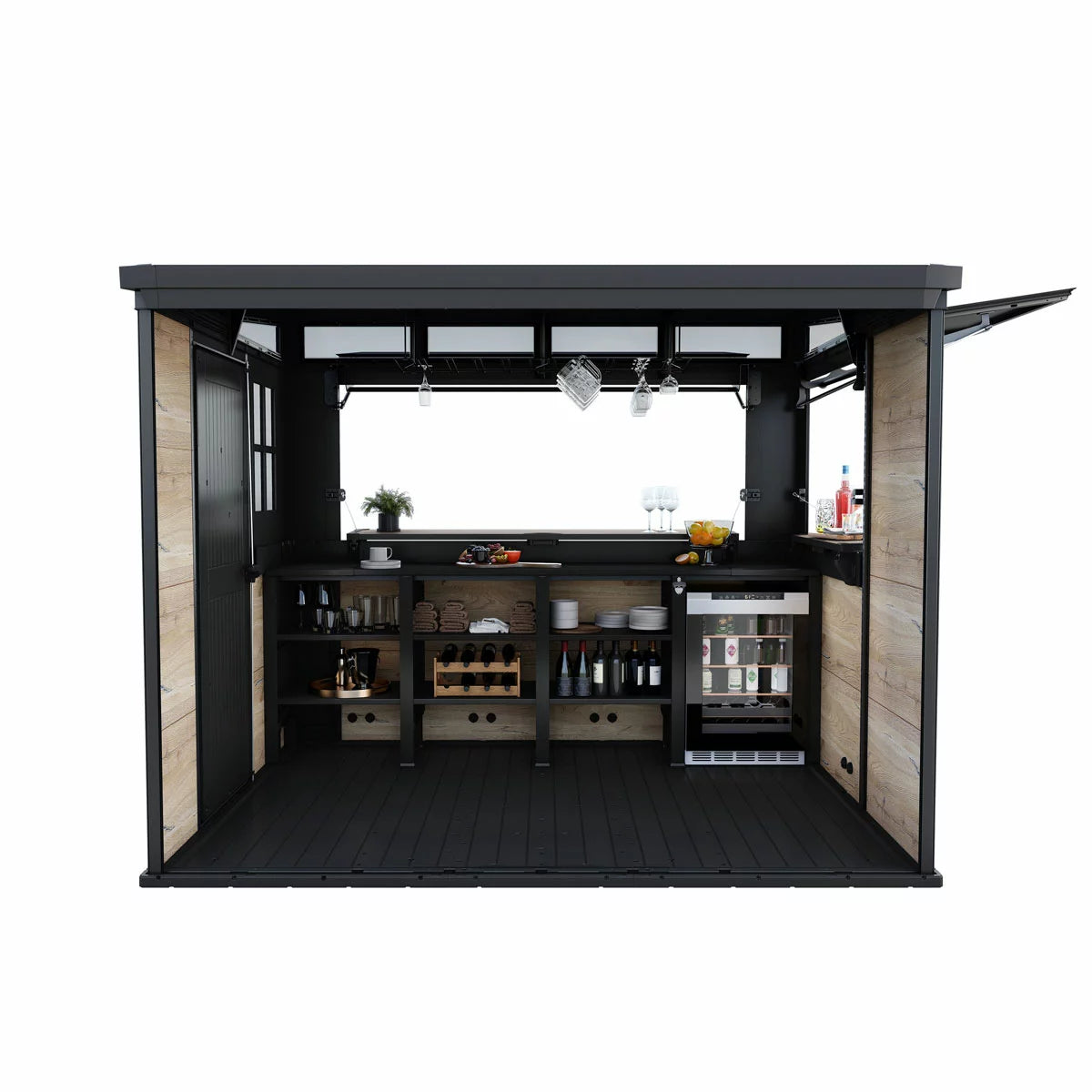 Keter Rosewood 9.1ft x 6.8ft (2.8 x 2.1m) Garden Bar Shed
