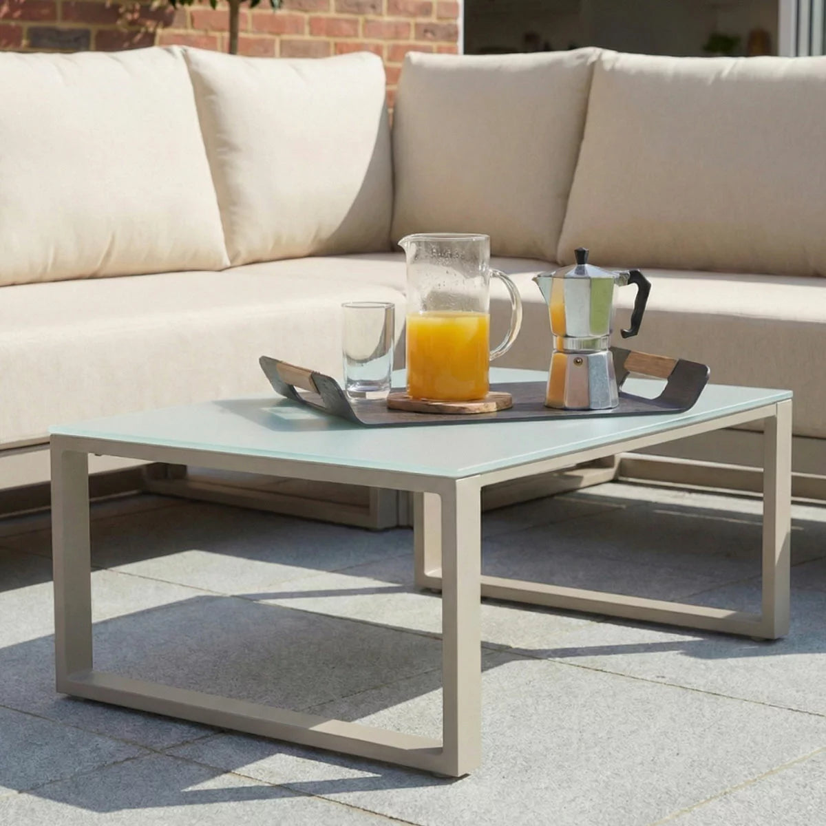 Harbour Lifestyle Havana Corner Patio Set with Reclining Feature in Latte