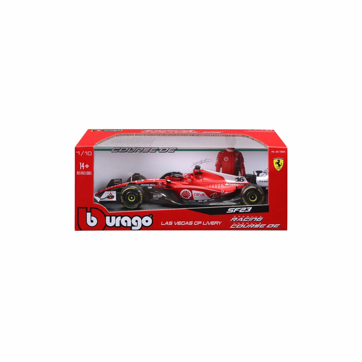 Maisto 1:18 Formula 1 Die Cast Vehicles - Ferrari SF-23 2023 Las Vegas Charles Leclerc