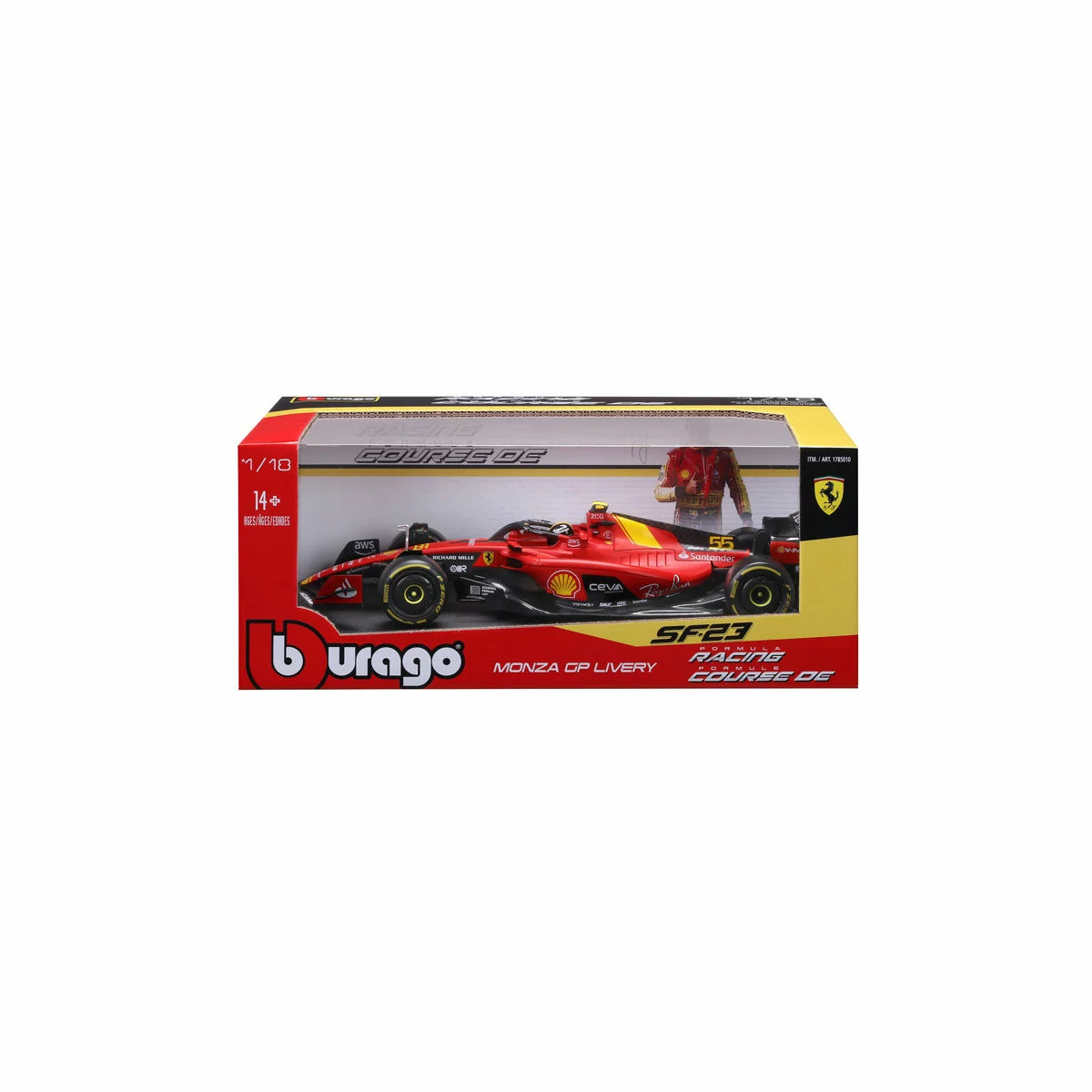 Maisto 1:18 Formula 1 Die Cast Vehicles - Ferrari SF-23 2023 Monza Carlos Sainz